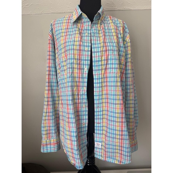 IZOD Saltwater Mens Shirt Size XL Buttondown 100 Cotton Coastal Style - Picture 1 of 6